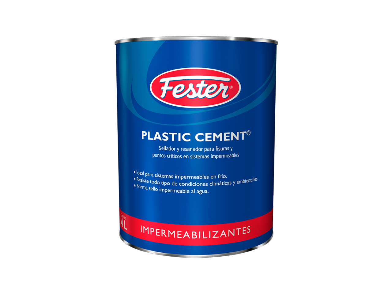 Envase de Fester Plastic Cement impermeabilizante asfáltico. Aplicación de Fester Plastic Cement en techo. Superficie protegida con Fester Plastic Cement. Detalle del impermeabilizante asfáltico Fester Plastic Cement. Protección de techos con Fester Plastic Cement.