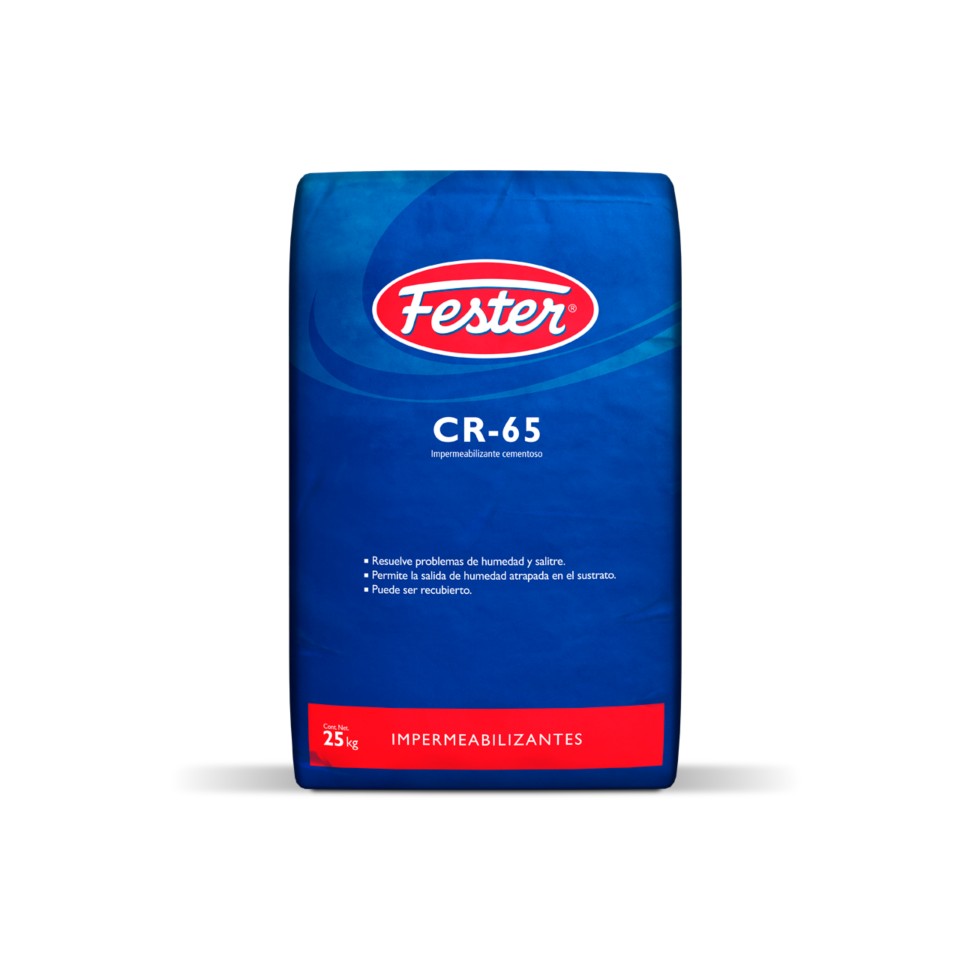 Envase de Fester CR 65 revestimiento epóxico. Aplicación de Fester CR 65 en superficie de concreto. Superficie protegida con Fester CR 65. Detalle del revestimiento epóxico Fester CR 65. Protección de concreto con Fester CR 65